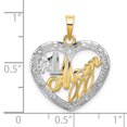 thumbnail image 3 of FJC Finejewelers 14k Two-tone Gold #1 Mom In Heart with with Rhodium Bead Trim Charm, 3 of 6