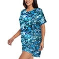 thumbnail image 2 of Lsque Blue Kyanite Women's Short-Sleeved Pajama Set - 2 Piece Soft and Lightweight Sleepwear Set-XX-Large, 2 of 9