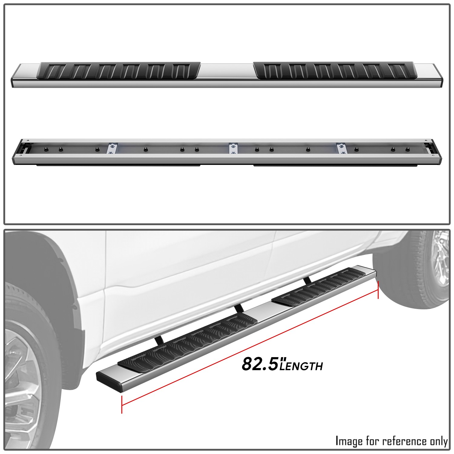 DNA Motoring For 19-24 Ram 1500 Crew Cab 4-Door 6.75" Flat Side Step Nerf Bar Running Boards