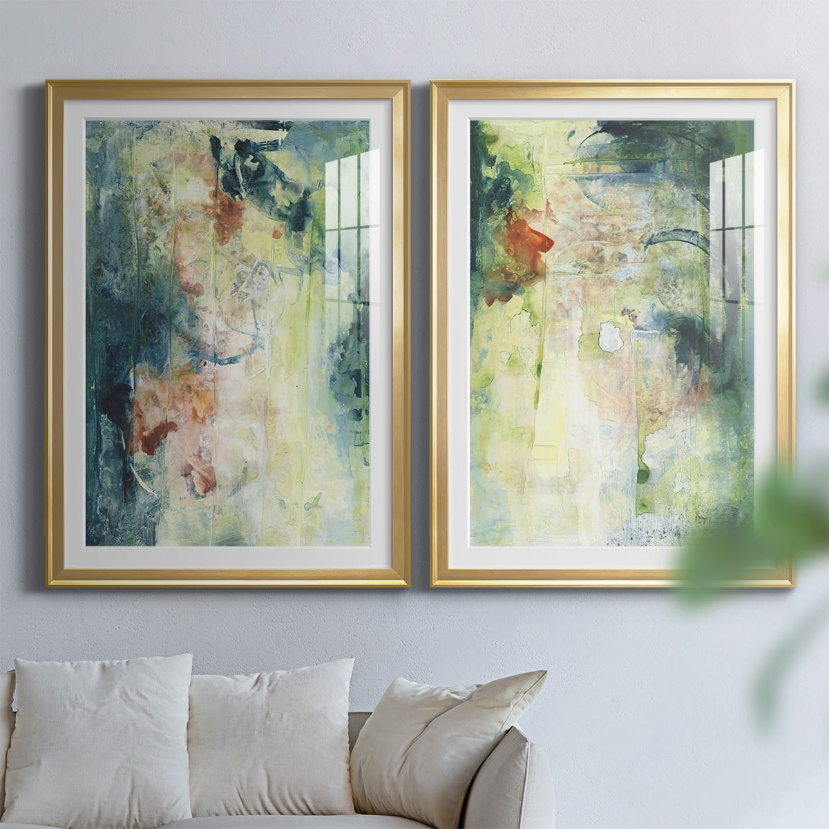 Wexford Home Nature's Elements I Premium Framed Print, 18.5" x 24.5" - Ready to Hang, Gold (Set of 2)