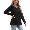 thumbnail image 5 of Women's Sweater Long Sleeve Shirt V Neck Button Top Autumn Fashion Winter Clothing, 5 of 9