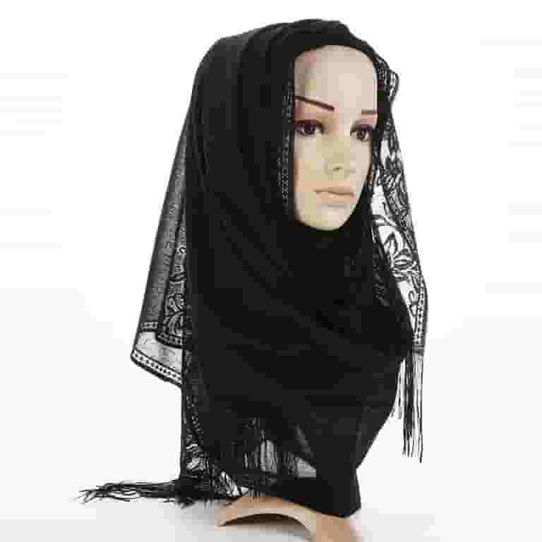 Red Scarf Silk Scarves Women Muslim Islamic Tassel Lace Red Scarf Silk Scarves Women Muslim Islamic Tassel Lace