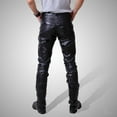 thumbnail image 4 of Faux Leather Pants Mens Vintage Hip Hop Pants Fashion Casual Stretch Biker Long Steampunk Trousers, 4 of 9