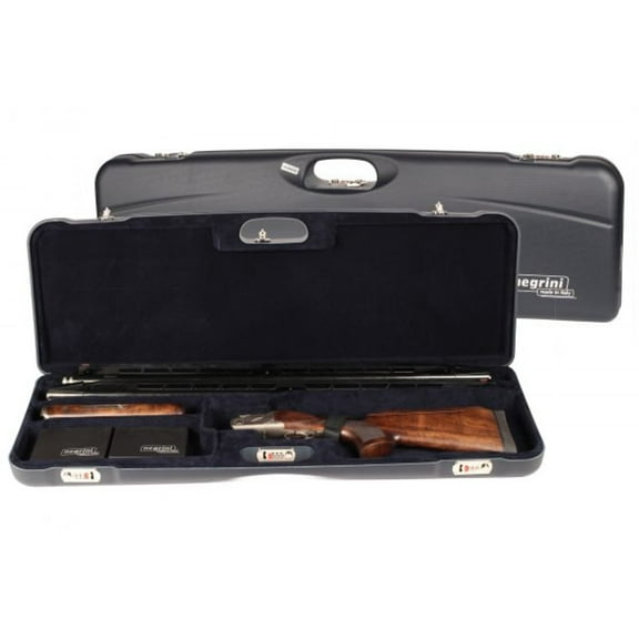 Negrini O/U High Rib Trap/Sporting Combo Shotgun Case, Navy/Navy, L37.125in x H12.75in x D4.25in