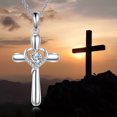 thumbnail image 5 of Moissanite Cross Necklace Sterling Silver Heart Pendant 0.3 Carat Religious Jewelry Gifts for Women Men, 5 of 5
