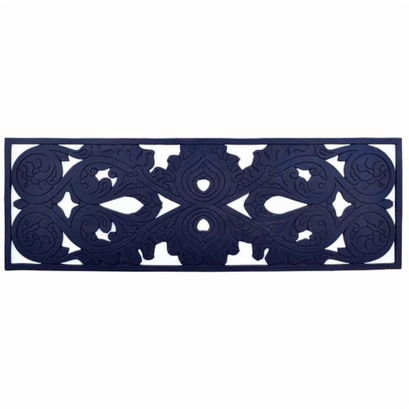 HomeRoots 576945 Rectangle 10 x 30 in. Black Rubber Outdoor Door Mat