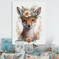 thumbnail image 2 of Designart Cute Baby Fox With Floral Crown I Canvas Wall Art, 2 of 5