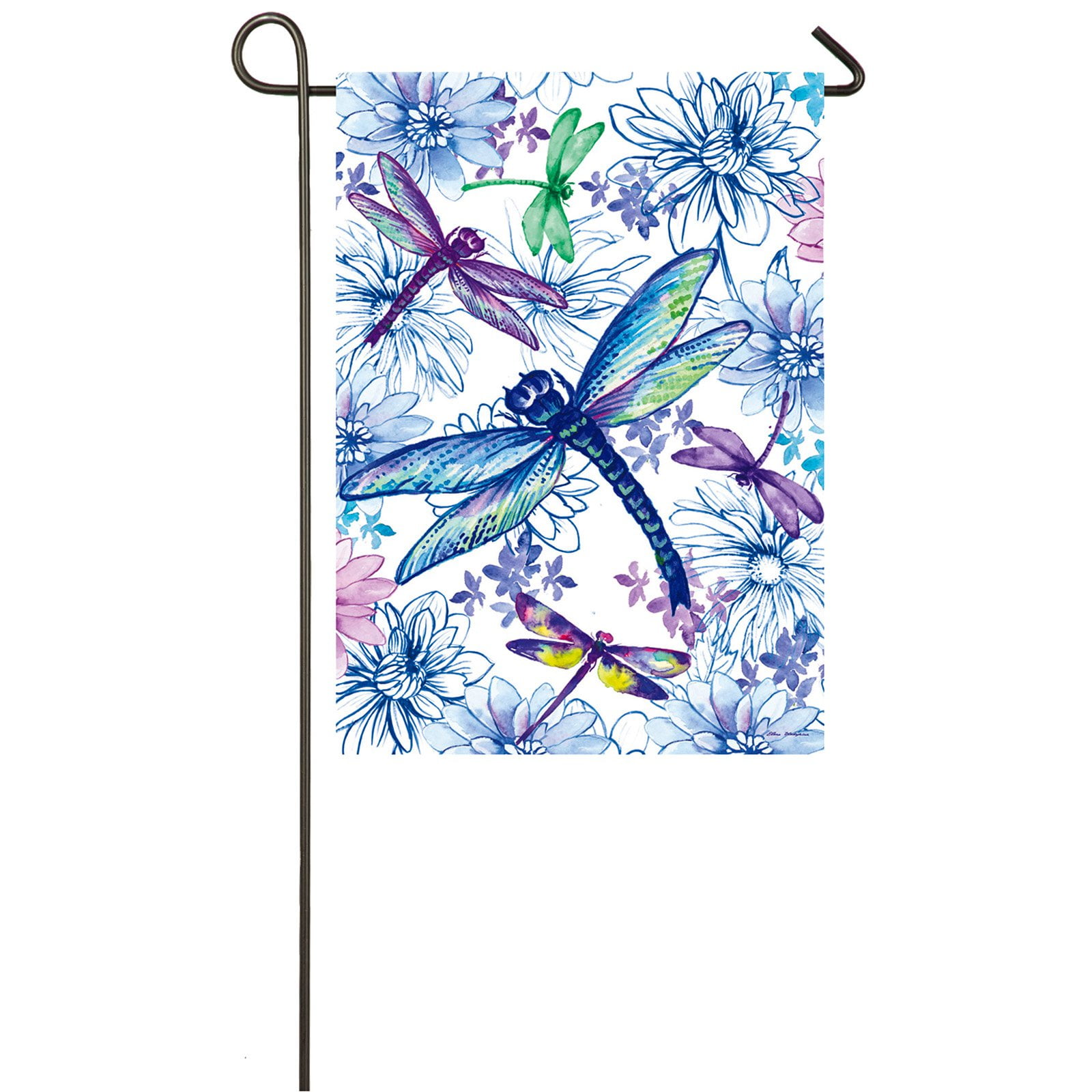 Evergreen Flag Welcome Spring Dragonfly Garden Flag