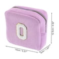 thumbnail image 2 of Unique Bargains 1 Pc Letter O Pattern Makeup Bag for Travel Pink Purple Corduroy, 2 of 6