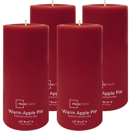 Mainstays 6" Pillar Warm Apple Pie Candl
