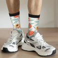 thumbnail image 6 of Xecao Peach Pattern Sport Socks for Women and Men Crew Socks Sporty Calf Socks Casual Socks, 6 of 6