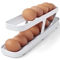 thumbnail image 1 of Dispensador de huevos, dispensador de huevos rodantes que ahorra espacio y organizador para almacenamiento en el refrigerador Soporte para huevos rodantes para refrigerador, 1 of 5