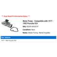 thumbnail image 2 of Water Pump - Compatible with 1977 - 1982 Porsche 924 1978 1979 1980 1981, 2 of 2