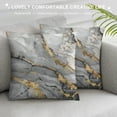 thumbnail image 3 of Nawypu  White Marble Throw Pillow Cover Abstract Creative Marbling Gold Veins Fashion Artificial Stone Pillow Case Pillowcase for Bedroom, Living Room, Cushion Sofa Standard Size, 3 of 5