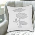 thumbnail image 2 of Maison Concepts Blanket Stitch Embroidered Cushion Lotus Leaf 18 X 18 (Olive) 18" X 18" X 2" -Set of 2, 2 of 3