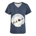 thumbnail image 4 of JINGWANGYHBD Womens Nurse Unifrom Christmas Scrub Shirts Snowman Print Tops Merry Xmas Working Uniforms Going Out Party Scrubs Top with Pockets, 4 of 5