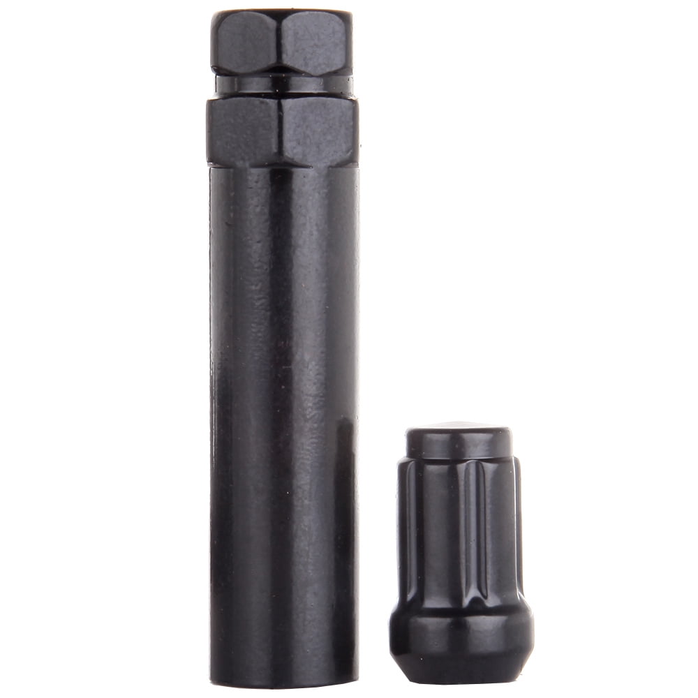 CCIYU Set of 23 Black Chrome Spline Wheel Lug Nuts + 2 Keys for Ford Explorer/Explorer Sport Trac/Mustang for Jeep Commander/Liberty/Wrangler 2010-2014 12mmX2.0 Drive Close End 1.38" Tall