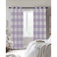 thumbnail image 3 of Plaid Purple Rural Style,Blackout Curtains 84 Inches Long for Bedroom,Rural Abstract Geometric Lattice Thermal Insulated Room Darkening Black Out Window Curtain Panels Grommet Drapes for Living Room, 3 of 8