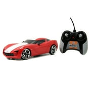 Big Time Muscle 1:24 2009 Chevy Corvette Stingray Concept RC Radio Control Cars, Red White Stripes