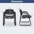 thumbnail image 3 of Costway Waiting Room Chair Set of 2 with Sled Base and Padded Arm Rest Home Black, 3 of 6