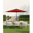 thumbnail image 2 of 9 FT Solar LED Patio Umbrella, 8 Ribs Outdoor Tilt Market Table Umbrella with 32 LED Lights for Pool, Deck, Backyard, 2 of 7