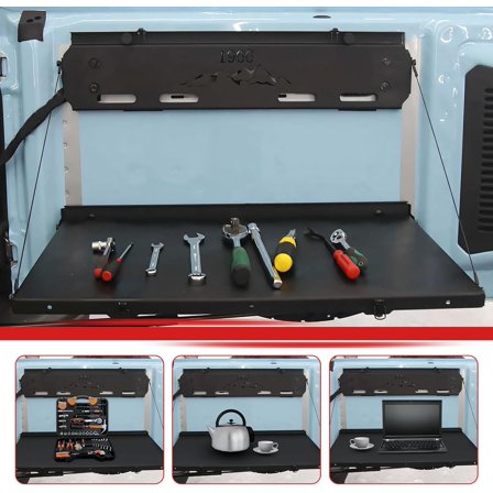 LINKCRO Tailgate Table for Ford Bronco 2/4 Door 2021 2022 2023 Steel Black Rear Foldable Table Cargo Shelf for Bronco