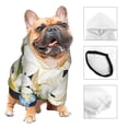 thumbnail image 3 of Goofa Bees Collecting Nectar Pattern Small Dog Sweater Hoodies Pet Grey Hooded Soft Fleece Sweatshirts with Pocket Fall Winter Puppy Cat Sweaters Warm Clothes-X-Small, 3 of 8