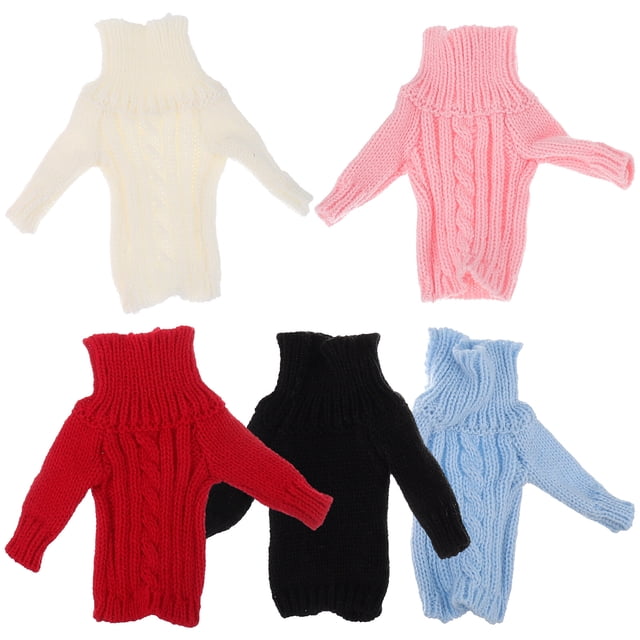 Suéter de muñeca supermodelo de 5 piezas, ropa de punto para muñecas para niños, accesorios para muñecas de disfraz