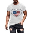 thumbnail image 2 of Tnhcen Men's 4th of July USA Flag Graphic Tee Summer Patriotic Novelty V-Neck Cotton Shirt S-3XL, 2 of 5
