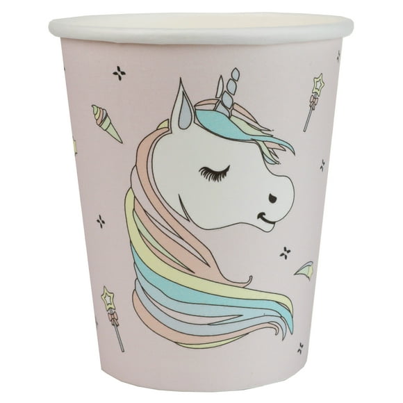Unicorn Party Perfection - Chic Pink Paper Cups for Trendy Celebrations