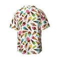 thumbnail image 2 of Vsdgher Ice Cream Popsicles Print Men's Wrinkle Free Untucked Cuban Shirt Business Casual Button Down Shirts Short Sleeve Shirt, 2 of 7