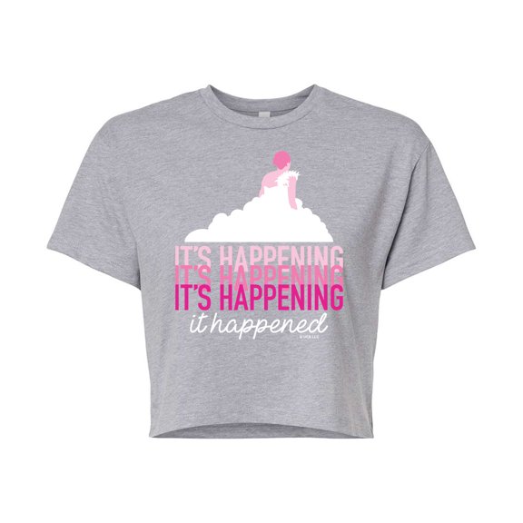 Bridesmaids - It's Happening, It Happened - Juniors Cropped Cotton Blend T-Shirt
