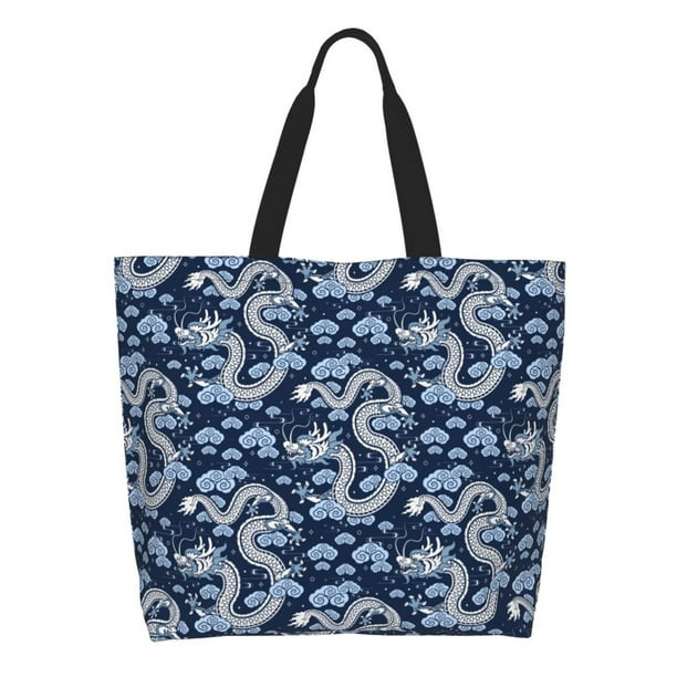 Disketp Dragons Bolsa Tote Estampada para Mujer, Bolso de Hombro y de Mano para Compras y Viajes