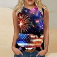 thumbnail image 4 of Women American Flag Tank Top Womens Red White and Blue Tanks Memorial Day Tank Women 4th of July Top for Women Fashion Women Sleeveless Printed Garment Comfortable Breathable Blouses, 4 of 4