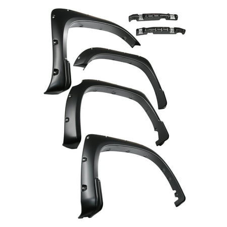 Tyger Auto TG-FF8T4178 for 2014-2018 Toyota Tundra  Smooth Matte Black Paintable Pocket Bolt-Riveted Style Fender Flare Set, 4 Piece  Factory Mudflaps Must be Removed