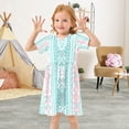 thumbnail image 5 of Aztec Geometric Abstract Pattern Girls Short Sleeve Dress A Line Sun Protection Breathable Comfort Sundress 5-6T, 5 of 8