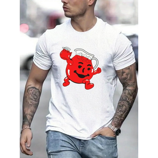 Playera de Manga Corta con gráfico Favorito de Run Camisa para HombreBig & Tall Men's Summer T-Shirt - Cartoon Aid for Man Graphic, Casual Short Sleeve Tee, Breathable 100% Cotton, Machine Washable