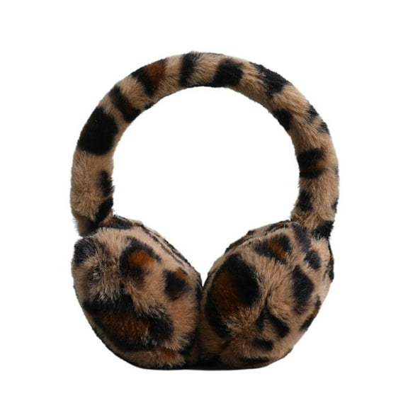 ZHaobin Plush Ear Warmer Winter Soft Ear Cover Outdoor Foldable Earmuffs Women Men Earflap Fashion Leopard Print Ear-Muffs 4 Colors (khaki)