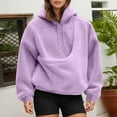 thumbnail image 5 of larppty Cat Pouch Hoodie for Women Dog Pouch Sweatshirts Pet Carrier with Big Pocket Pullover Animal Holder Drawstring Long Sleeve Tops (Purple, XXL), 5 of 7