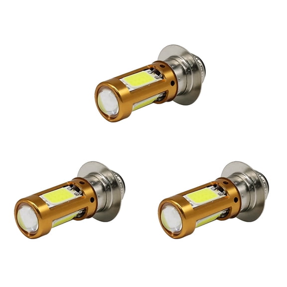 3X H6M PX15D P15D LED Motorcycle Headlights Hi-Lo Beam Bulb for Motorbike Scooter Moped Light White 1500Lm 12-30V