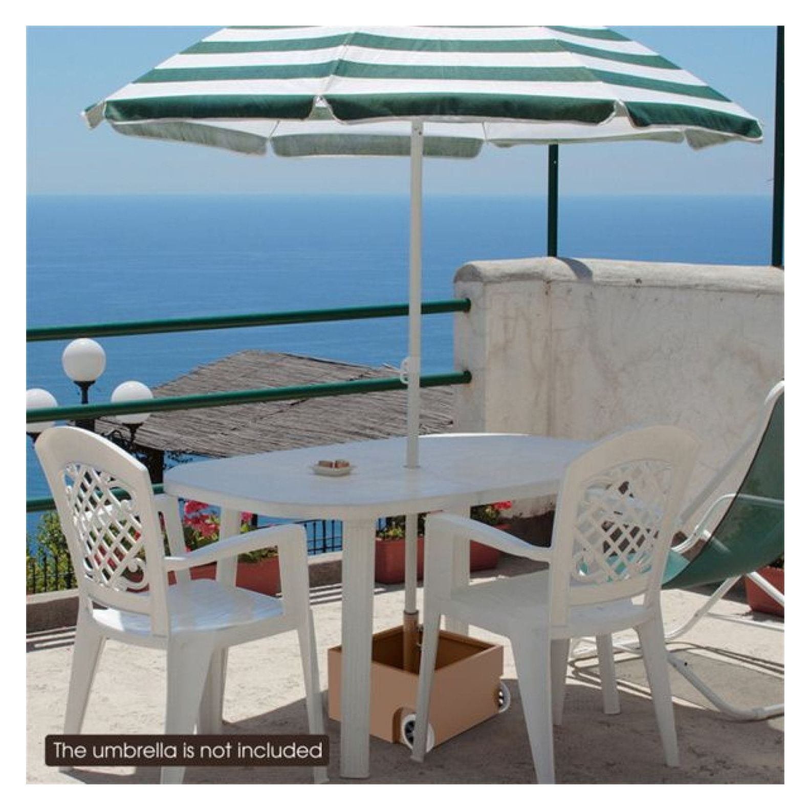 150LBS Umbrella Base with Wheels, Coffee, Patio Umbrella Stand for 7.5-11ft Umbrellas, Fillable Planter, 2 Adapters, Heavy Duty Steel