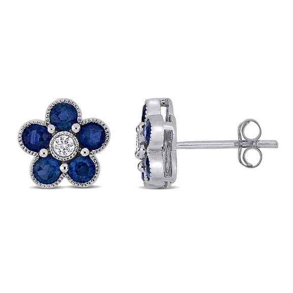 Everly Women's Sapphire 14k White Gold Earrings
