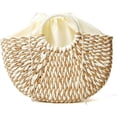 thumbnail image 3 of Kukuzhu Womens Large Straw Beach Tote Bag Hobo Summer Handwoven Bags Purse wth Pom Poms, 3 of 7