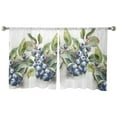 thumbnail image 7 of Sheer Curtains 45 inches Long, Fruit Blueberry Green Leaves Light Filtering Sheer Window Curtains Rod Pocket Voile Drapes for Bedroom Living Room, 52"W x 45"L 2 Panels, 7 of 7