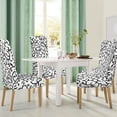 thumbnail image 4 of Stretch Dining Room Chair Cover Removable Washable Slipcover 4pcs White and Black, 4 of 6
