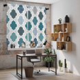 thumbnail image 5 of Bohemia Kitchen Curtains 63 Inch Length, Vintage Moroccan Geometric Pattern Blue Green Gray Tiers Curtains for Living Room Berdoom Bathroom, Light Filtering Drapes Window Treatment 2 Panels 42"Wx63"L, 5 of 8