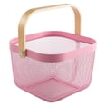 thumbnail image 1 of AMLESO Mesh Basket Multi-functional Hanging Basket for KItchen Bathroom Bedroom Sundries Storage Pink, 1 of 8