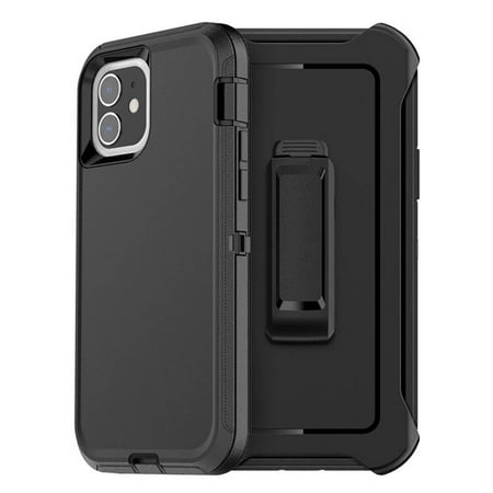 V CARE TOO Compatible with iPhone 14 Pro Max Heavy Duty Defender Phone Case, with Belt-Clip Holster-Black