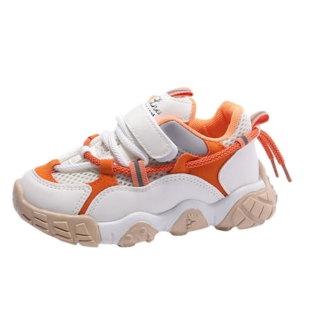 

LBECLEY Toddler Shoe 11 Fashion All Seasons Children Sports Shoes Boys and Girls Run Thick Sole Non Slip Lightweight Mesh Breathable and Comfortable Lace Up Colorblock Toddler Size 7 Girls Orange 31