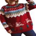 thumbnail image 4 of Chandail de Noël pour Femmes en Tricot, Chandail à Manches Longues, Col Rond, Orignal, Hauts d'Hiver, 4 of 9